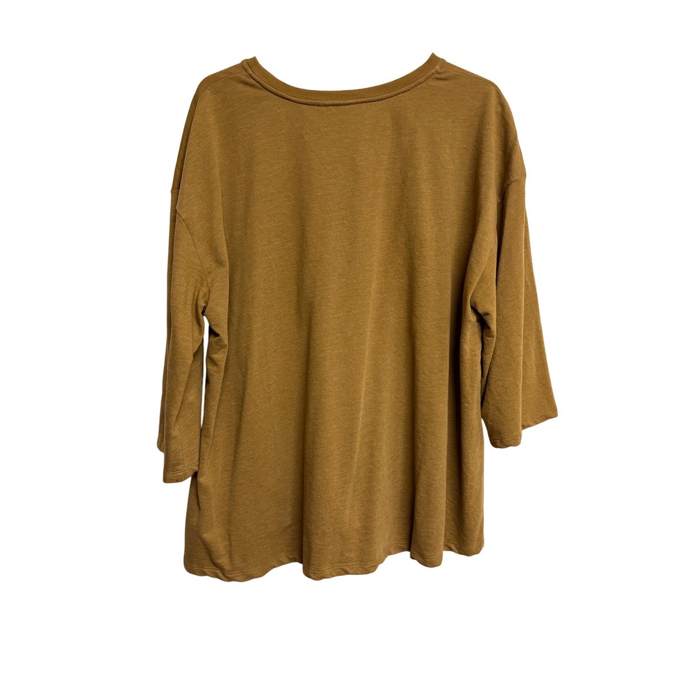 LOGO by Lori Goldstein, 3/4 Sleeves Mustard Yellow Top, Women's Size XL‎ - Picture 2 of 6